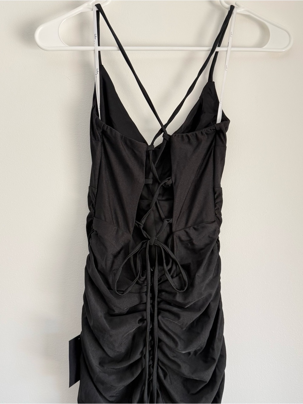 NWT Lulus Elese Black Slinky Knit Lace-Up Mermaid Maxi Dress Size Small - Picture 8 of 9